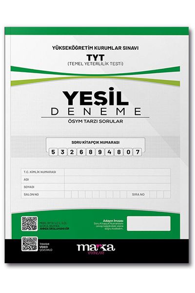 TYT Yeni Nesil Yeşil Deneme Tamamı Video Çözümlü Marka Yayınları