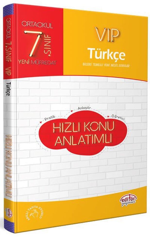 Editör Yayınları 7. Sınıf Türkçe VIP Hızlı Konu Anlatımlı