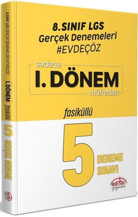 Editör Yayınları 8. Sınıf LGS 1. Dönem Evde Çöz 5 Fasikül Gerçek Deneme