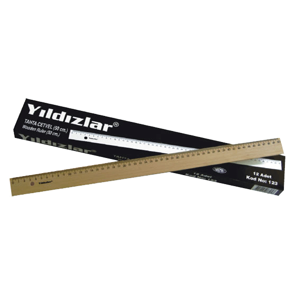 Yıldızlar 50 cm Tahta Cetvel