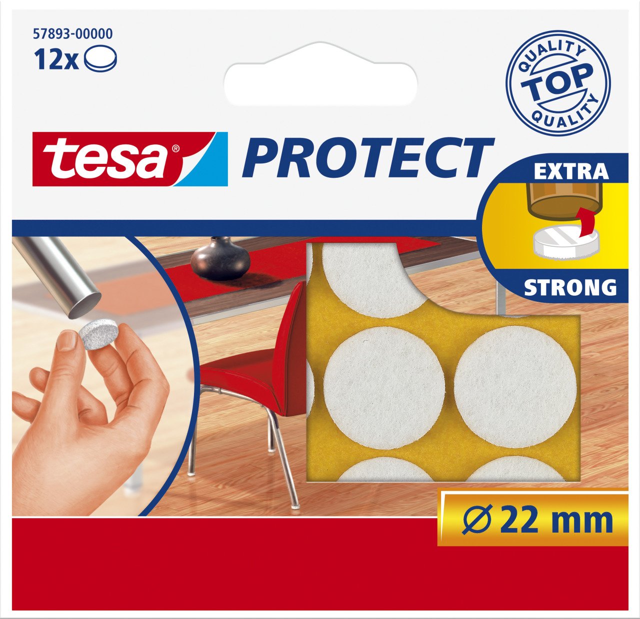 Tesa Keçe Zemin Koruyucu Daire 12x22 Beyaz