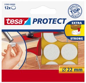 Tesa Keçe Zemin Koruyucu Daire 12x22 Beyaz