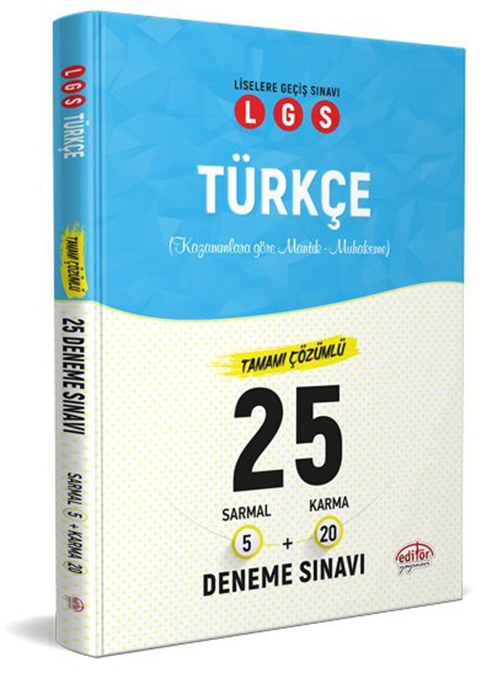Editör Yayınları LGS Türkçe 5 Sarmal + 20 Karma 25 Deneme Sınavı