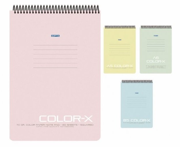 Gıpta Color-X Pastel Spiralli Not Defteri A6 Çizgili PP Kapak