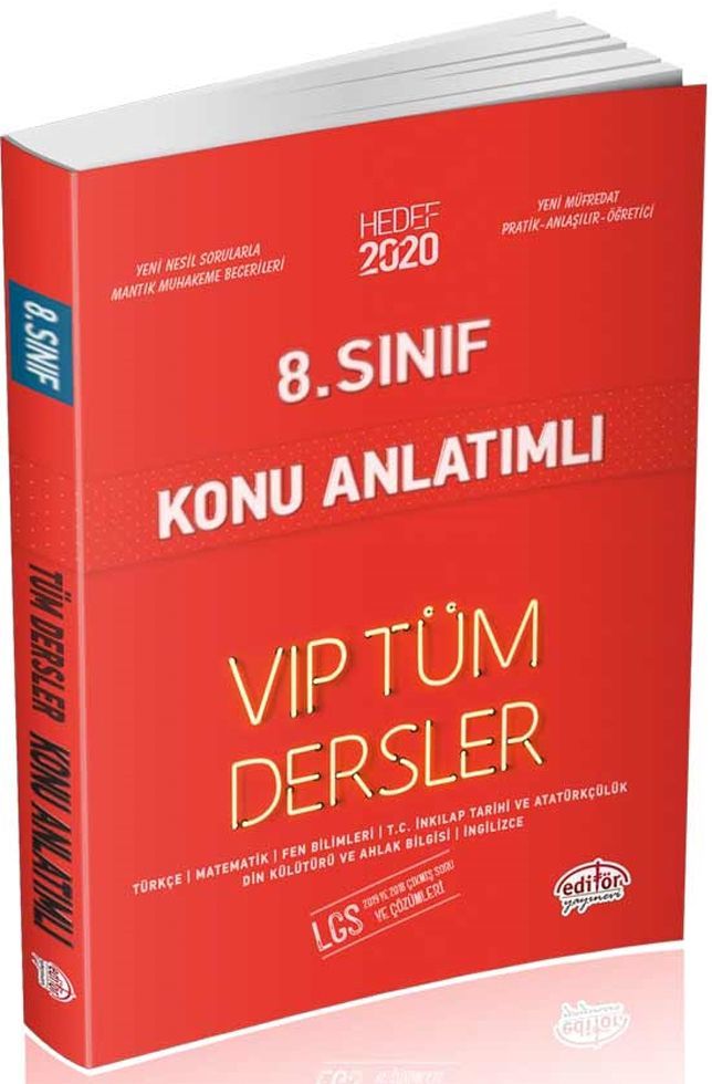 Editör Yayınları 8. Sınıf LGS Tüm Dersler VIP Konu Anlatımlı Kırmızı Kitap