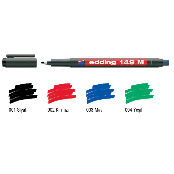 Edding Asetat Kalemi Permanent M Seri 1.0 mm Mavi 149 M