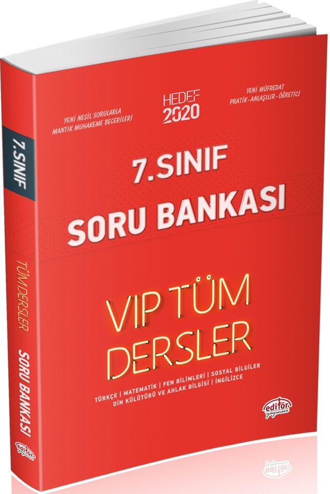 Editör Yayınları 7. Sınıf Tüm Dersler VIP Soru Bankası Kırmızı Kitap