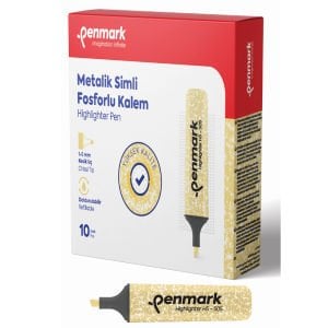 Penmark Fosforlu Kalem Metalik Simli Gold