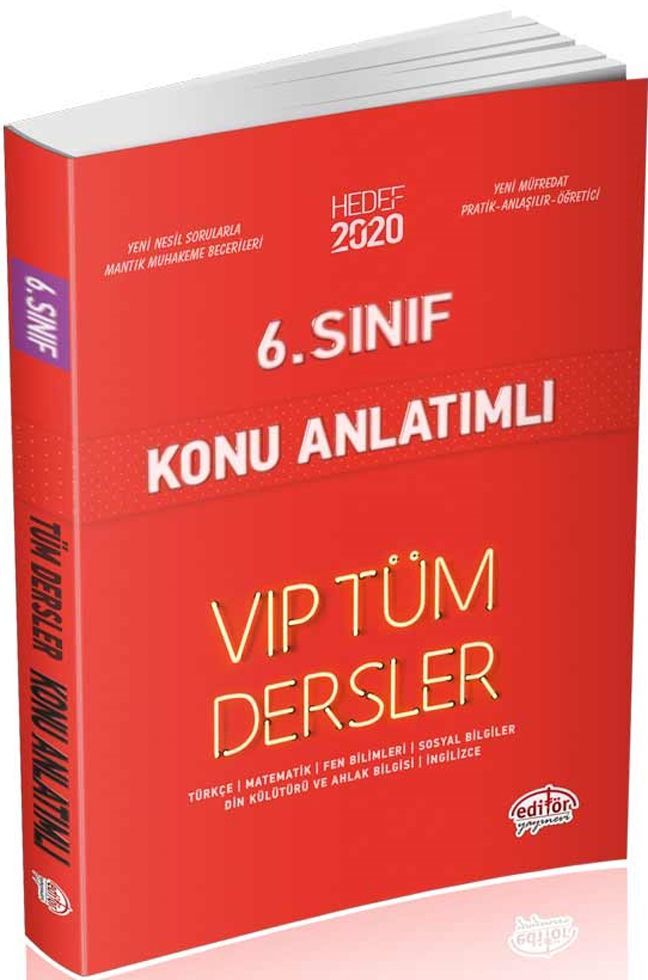 Editör Yayınları 6. Sınıf Tüm Dersler VIP Konu Anlatımlı Kırmızı Kitap