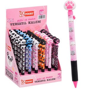 Mikro Versatil Kalem Kedi ve Panda Başlıklı 0.7 MM