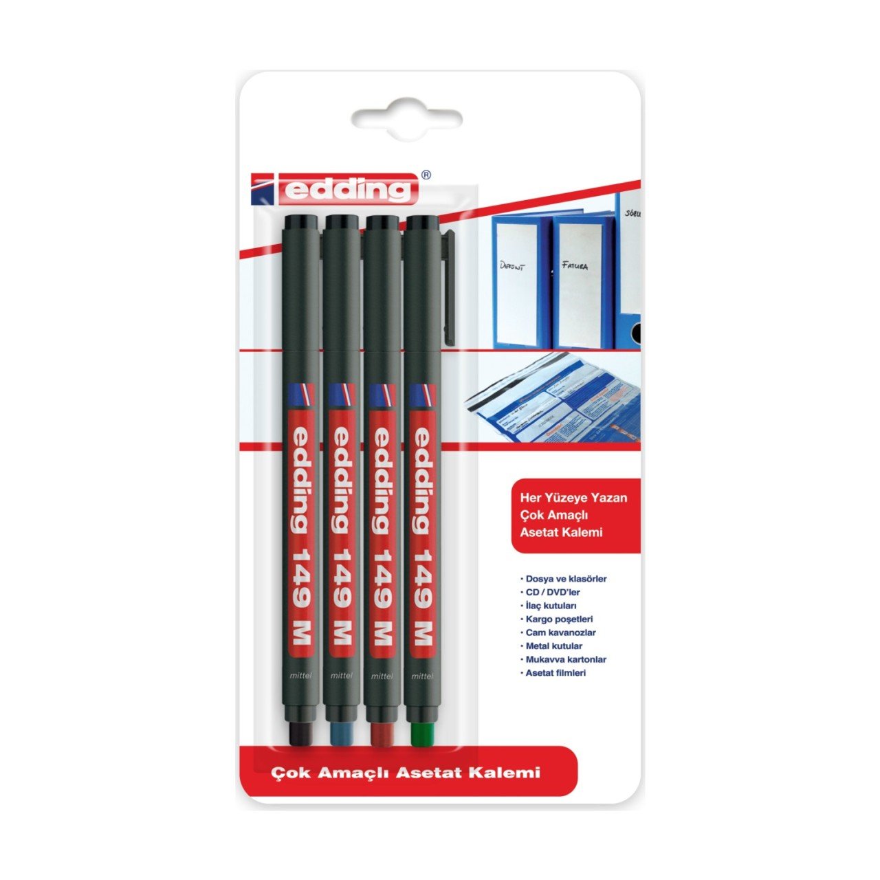 Edding Asetat Kalemi 4'lü Set 149 M