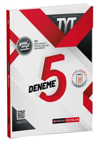 Pegem TYT Tamamı Çözümlü 5 Deneme Sınavı