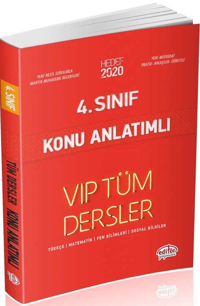 Editör Yayınları 4. Sınıf Tüm Dersler VIP Konu Anlatımlı Kırmızı Kitap