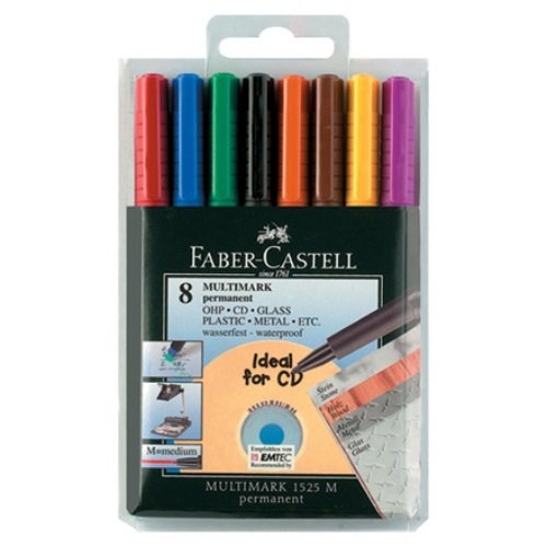 Faber Castell Permanent Asetat Cd Kalemi Seti (M) 8'li