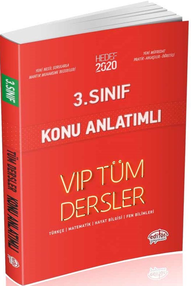 Editör Yayınları 3. Sınıf Tüm Dersler VIP Konu Anlatımlı Kırmızı Kitap