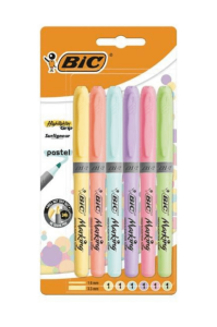 Bic Fosforlu Kalem Brite Liner Grip Pastel 6'lı