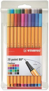 Stabilo 88 Point Keçe Uçlu İnce Kalem 20'li Blisterli