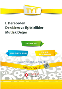 Sonuç YKS TYT 1.Dereceden Denklemler, Eşitsizlikler, Mutlak Değer