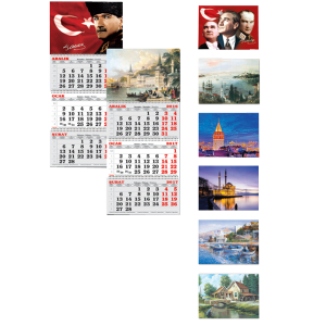 Keskin Color 2021 Denizci Takvimi Spiralli Çiçekli Evler