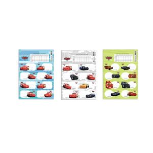 Keskin Color Okul Etiketi Ders Programlı Cars 3'lü