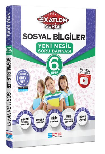 Evrensel İletişim 6.Sınıf Sosyal Bilgiler Exatlon Serisi Video Çözümlü Soru Bankası Evrensel İletişim Yayınları