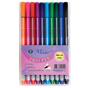 Masis Trio Pen Fineliner Kalem Seti 0.4 mm 10 Renk