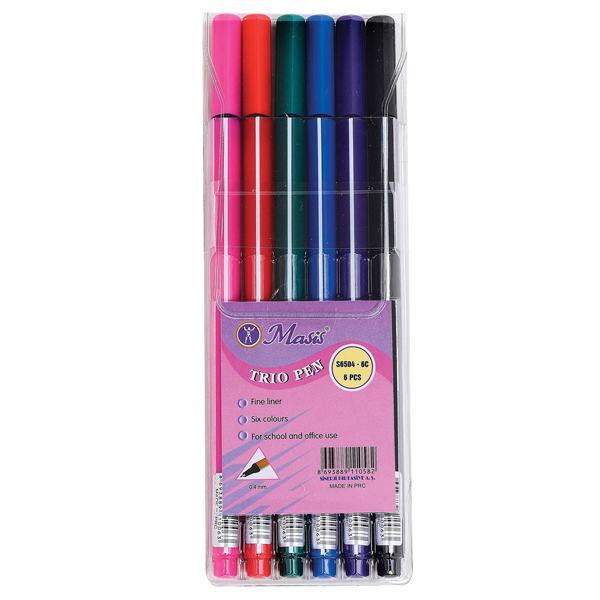 Masis Trio Pen Fineliner Kalem Seti 0.4 mm 6 Renk