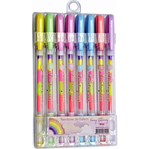 Taros Rainbow Gökkuşağı Jel Kalem Seti 8'li