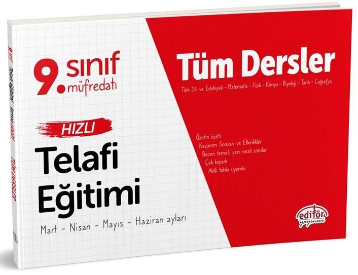 Editör Yayınları 9. Sınıf Tüm Dersler Hızlı Telafi Eğitimi