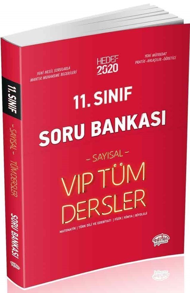 Editör Yayınları 11. Sınıf Vip Tüm Dersler Sayısal Soru Bankası