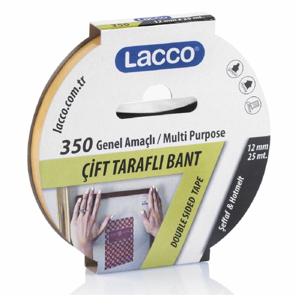 Lacco Çift Taraflı Bant 12 mm x 25 m