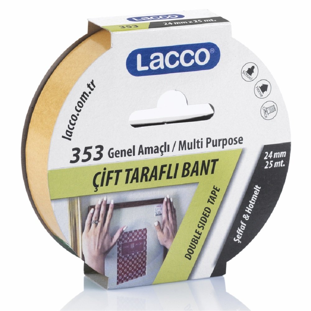 Lacco Çift Taraflı Bant 24 mm x 25 m