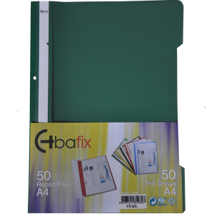 Bafix Telli Dosya Plastik XL Yeşil A4 50'li