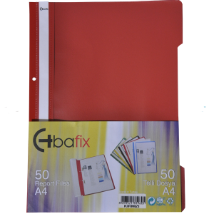 Bafix Telli Dosya Plastik XL Kırmızı A4 Tekli