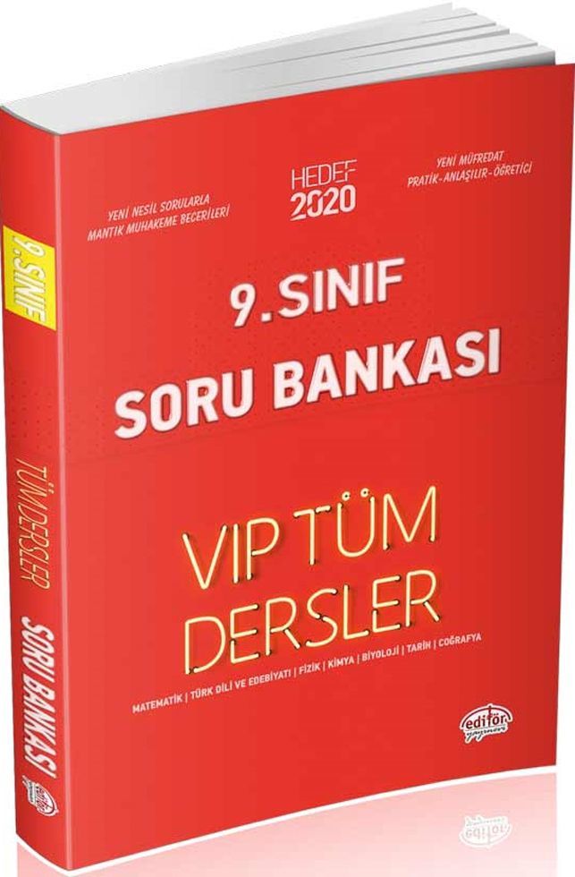 Editör Yayınları 9. Sınıf Tüm Dersler VIP Soru Bankası Kırmızı Kitap