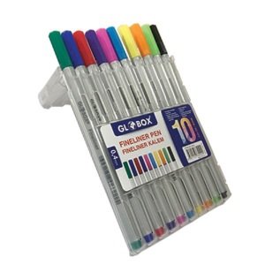 Globox Fineliner Keçe Uçlu Kalem Seti 10'lu Plastik Kutulu