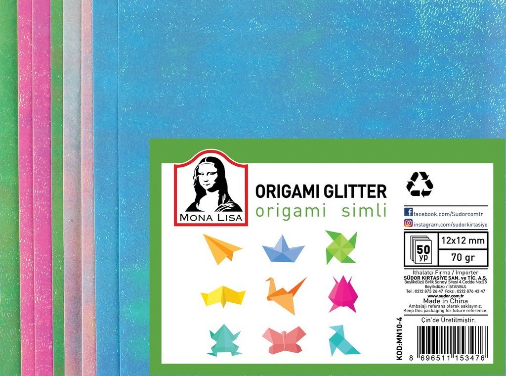 Südor Monalisa Simli Origami Kağıdı 12x12 50 yp.