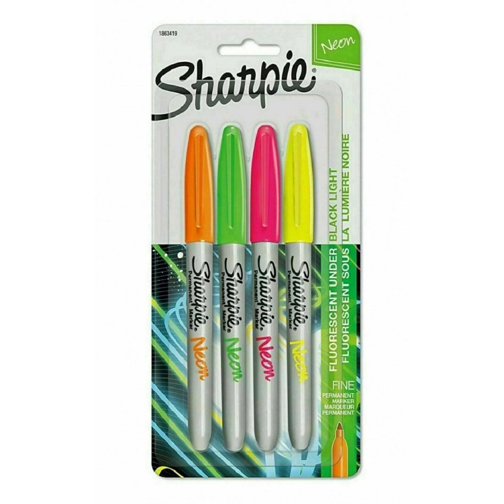 Sharpie Fine Permanent Markör Neon 4 Renk