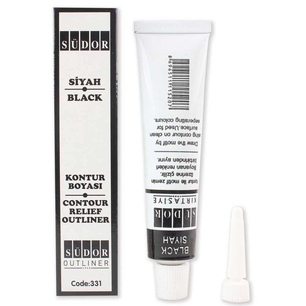 Südor Kontur Boyası Siyah 25ml Tüp