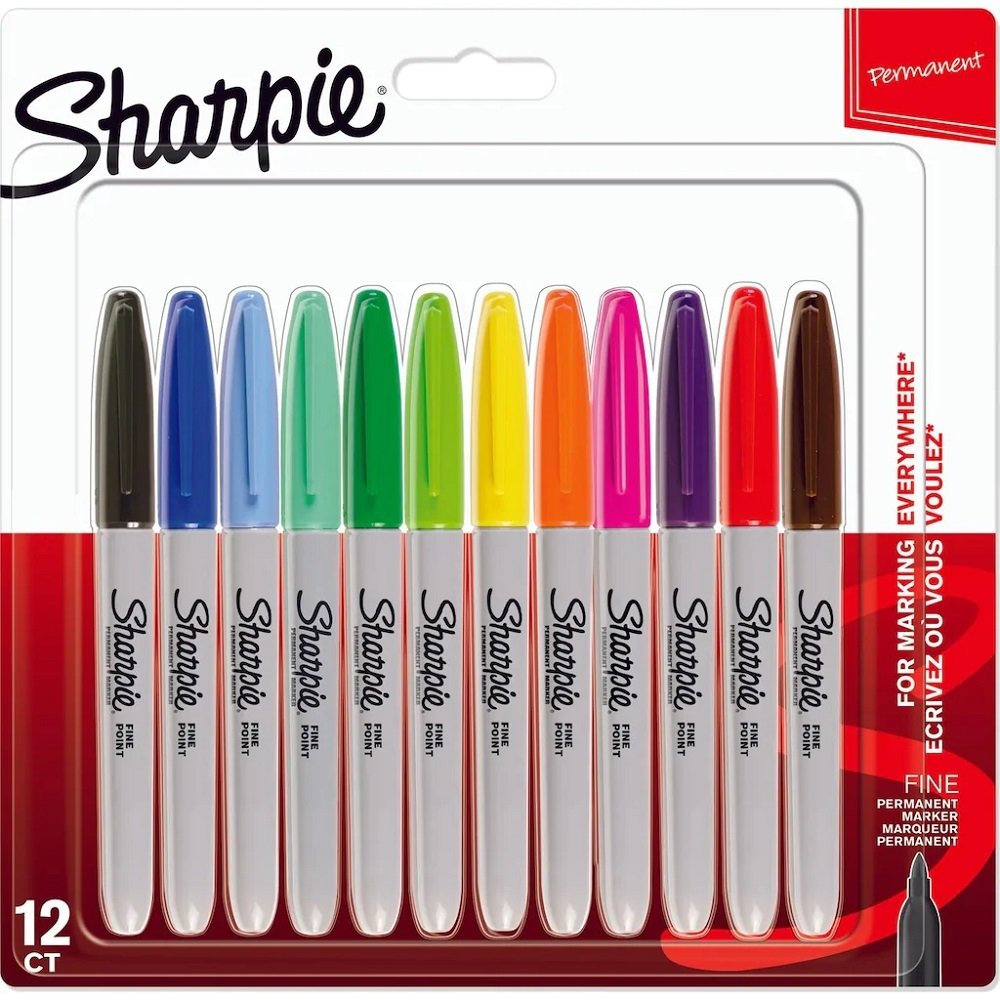 Sharpie Fine Permanent Markör 12 Renk