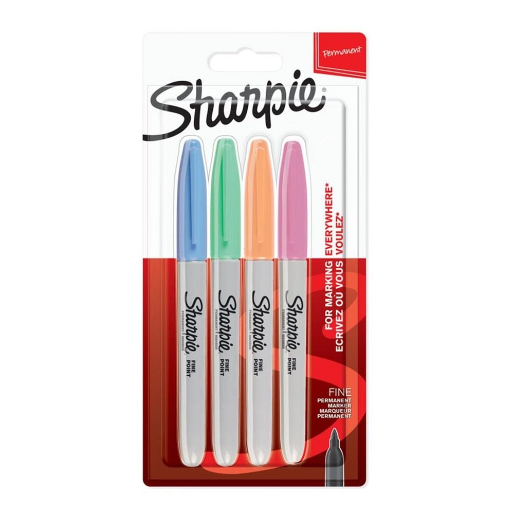 Sharpie Fine Permanent Markör Pastel 4 Renk