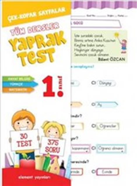 1.Sınıf Element Yayınları Tüm Dersler Yaprak Test