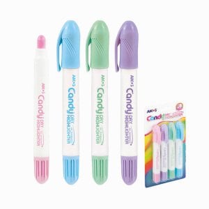 Amos Candy Dry Gel Pastel Fosforlu Kalem 4'lü