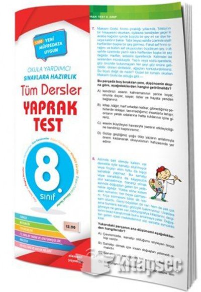 8.Sınıf Element Yayınları Tüm Dersler Yaprak Test