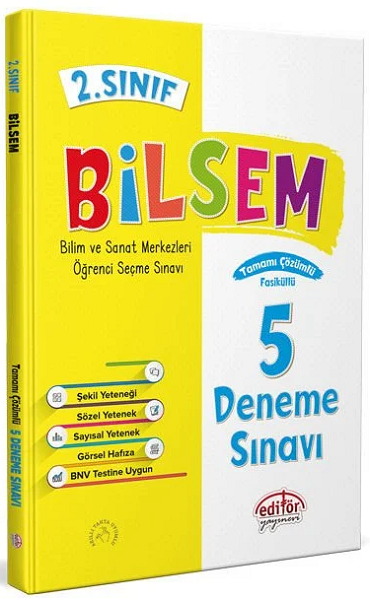 Editör Yayınları 2.SINIF BİLSEM ÇÖZÜMLÜ 5 DENEME