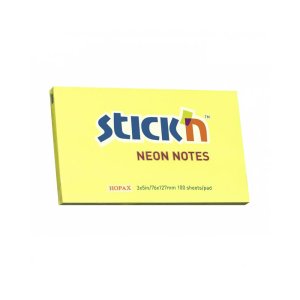 Hopax Stick'n 76x127 Yapışkanlı Not Kağıdı Neon Sarı 100yp