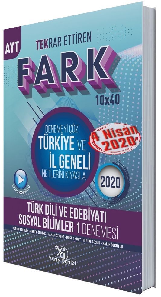 Yayın Denizi AYT Türk Dili ve Edebiyatı Sosyal Bilimler 1 Fark Tekrar Ettiren 10 x 40 Denemesi