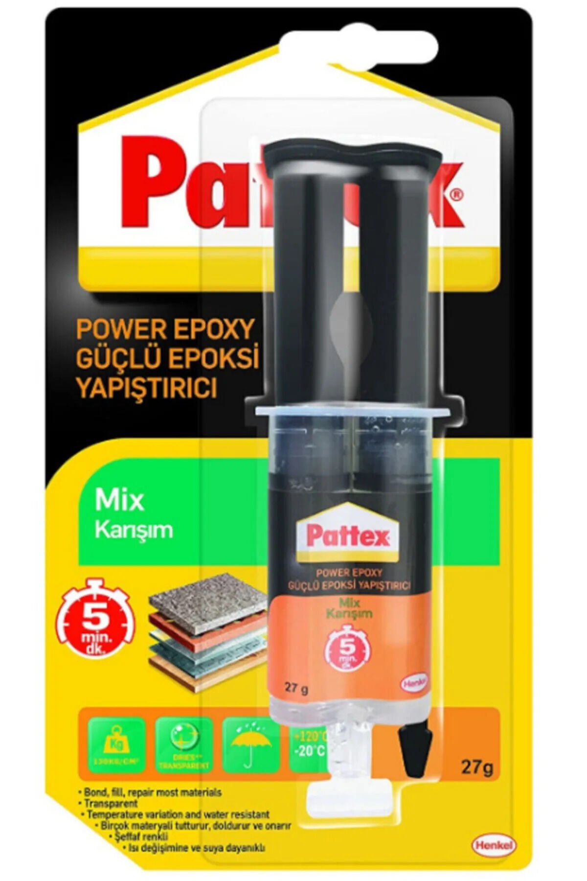 Pattex Özel Amaçlı Yapıştırıcı Universal Mix Epoksi 27 GR