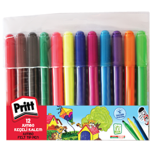 Pritt Keçeli Boya Kalemi Jumbo Yuvarlak Uç 12 Renk