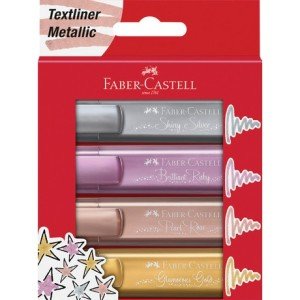 Faber Castell Metalik Fosforlu Kalem Seti 4'lü